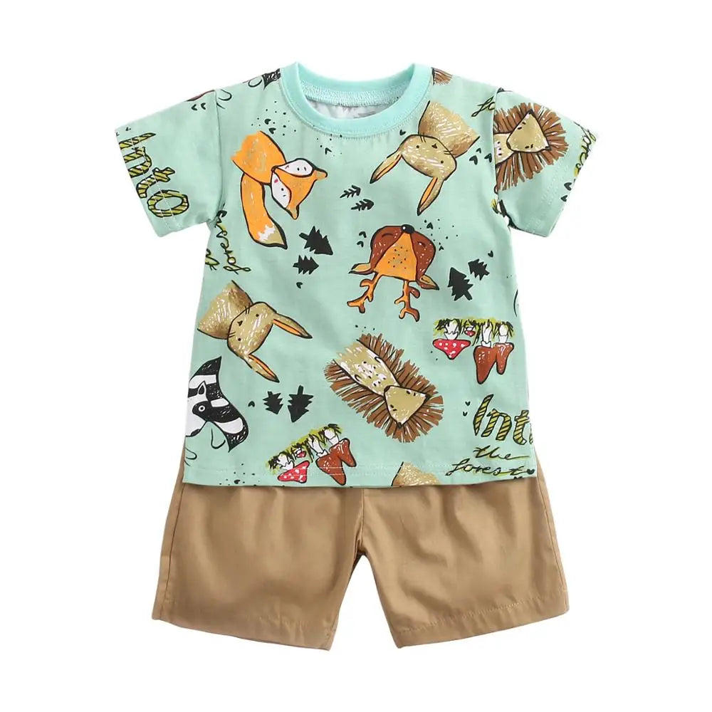 Cotton Short Sleeve Baby Tops + Shorts - 2 pc set